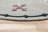 7' Gray Round Wool Hand Hooked Handmade Area Rug - Homeroots - Flyclothing LLC