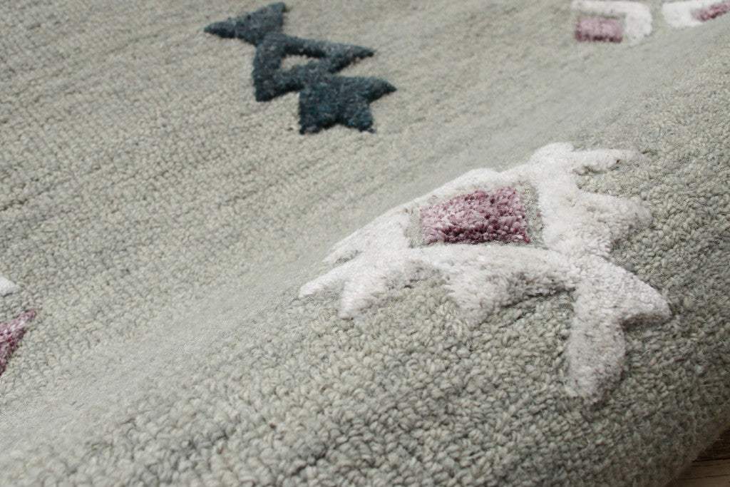 7' Gray Round Wool Hand Hooked Handmade Area Rug - Homeroots - Flyclothing LLC
