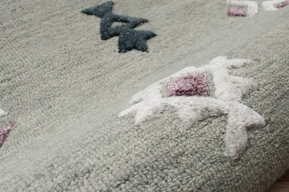 7' Gray Round Wool Hand Hooked Handmade Area Rug - Homeroots - Flyclothing LLC