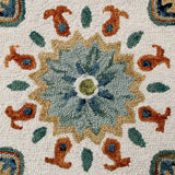 7' Round Orange and White Paisley Area Rug - Homeroots - Flyclothing LLC