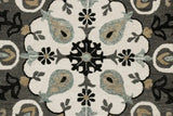 7' Gray Round Wool Hand Hooked Handmade Area Rug - Homeroots