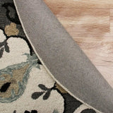 7' Gray Round Wool Hand Hooked Handmade Area Rug - Homeroots
