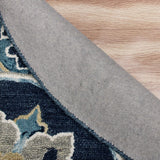 5' Round Blue Floral Medallion Area Rug - Homeroots