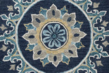 7' Round Blue Floral Medallion Area Rug - Homeroots - Flyclothing LLC