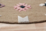 5' Taupe Round Wool Hand Hooked Handmade Area Rug - Homeroots - Flyclothing LLC