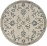 5' Light Blue Round Wool Hand Tufted Area Rug - Homeroots - Flyclothing LLC