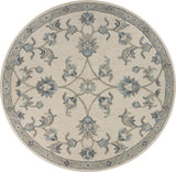 5' Light Blue Round Wool Hand Tufted Area Rug - Homeroots