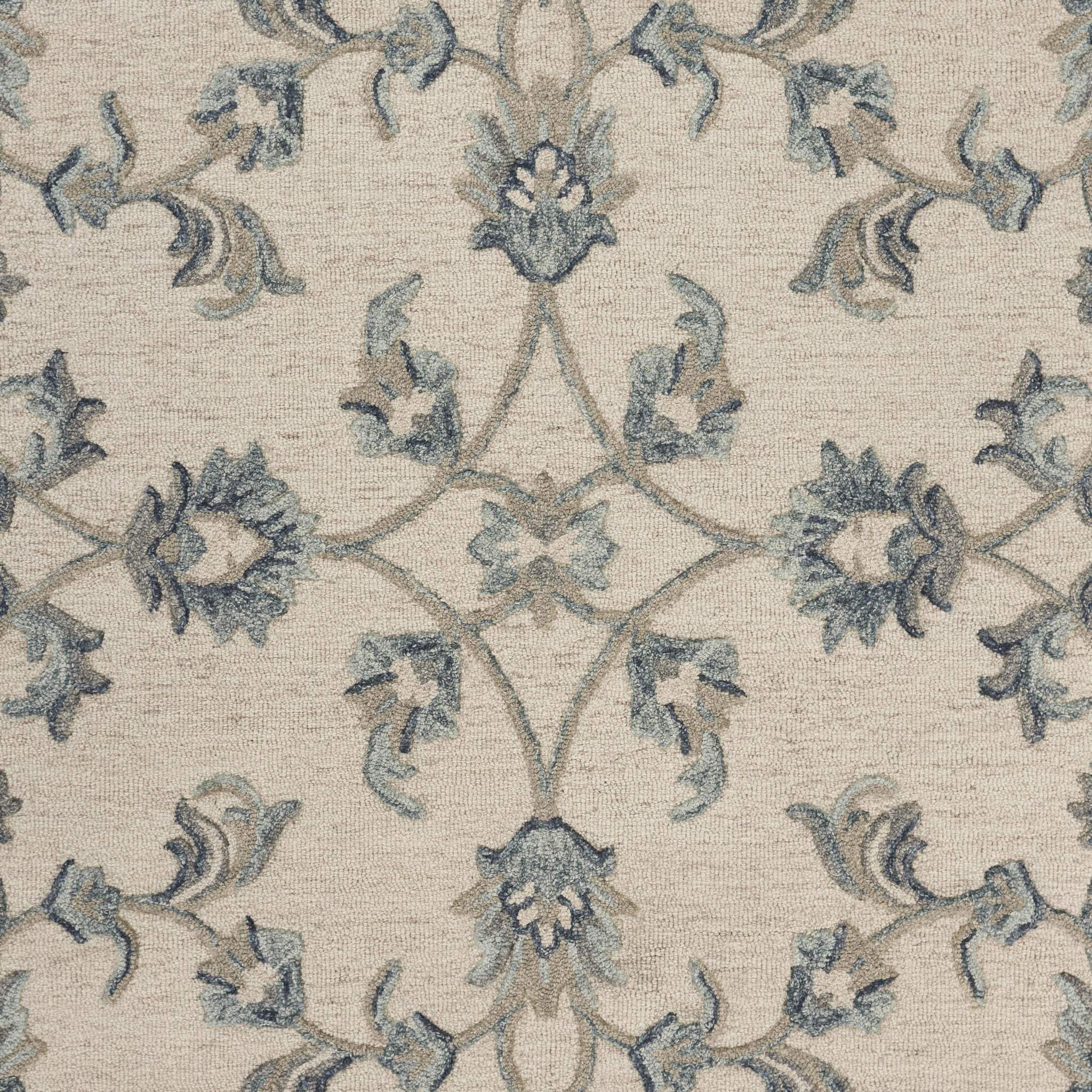 5' Light Blue Round Wool Hand Tufted Area Rug - Homeroots - Flyclothing LLC
