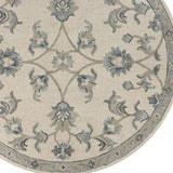 5' Light Blue Round Wool Hand Tufted Area Rug - Homeroots