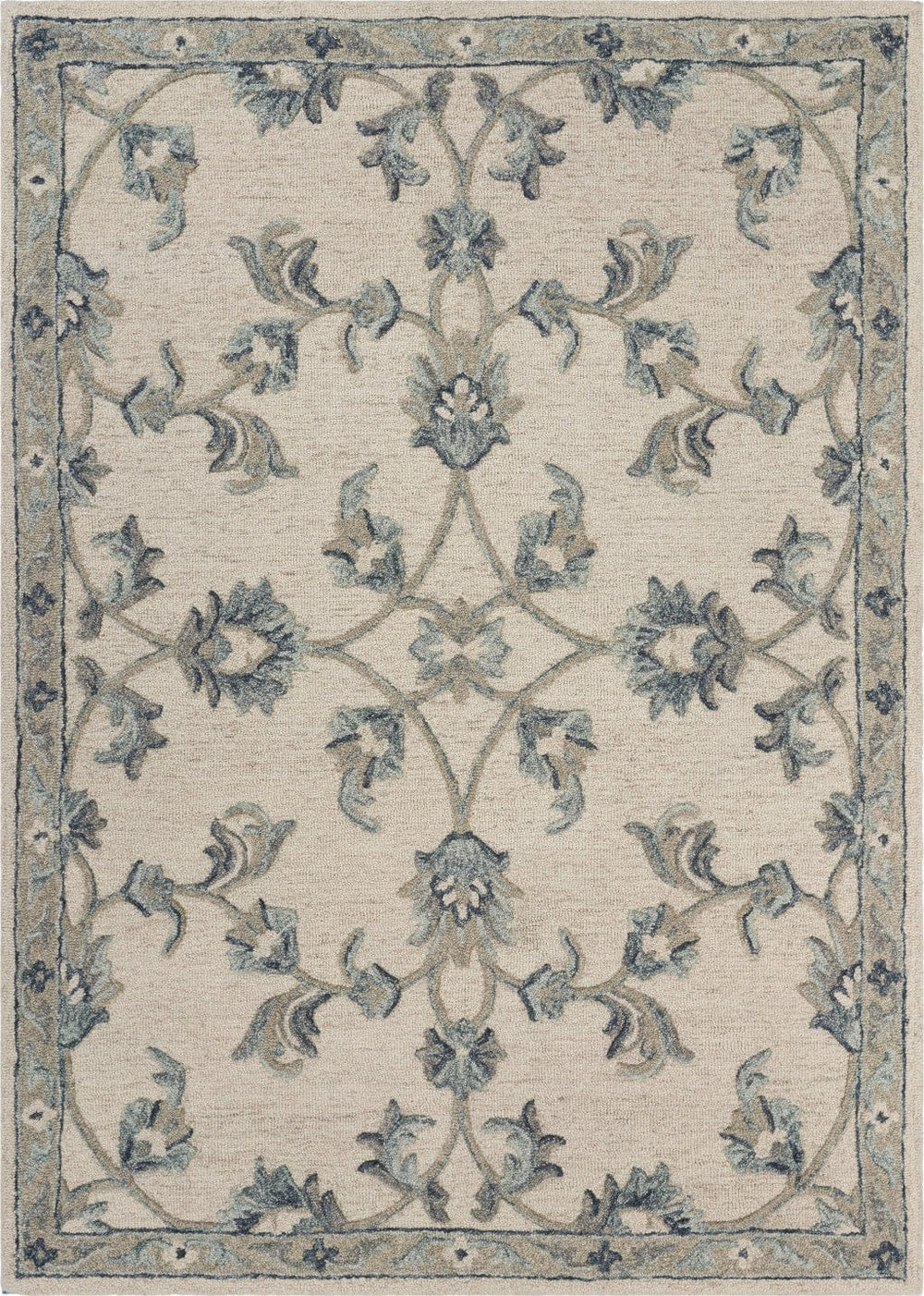 7' X 9' Light Blue Wool Hand Tufted Area Rug - Homeroots