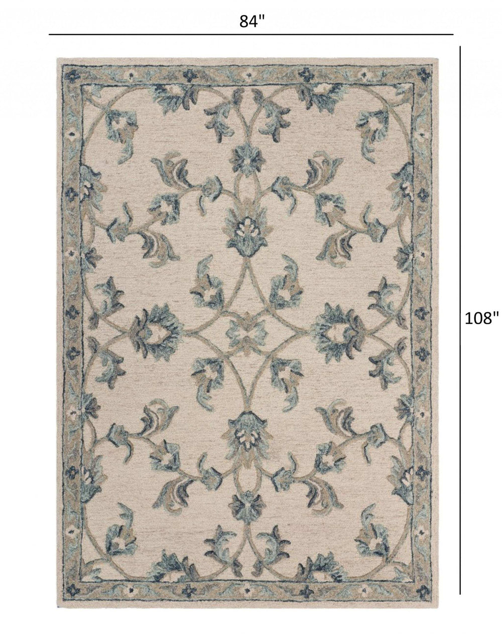 7' X 9' Light Blue Wool Hand Tufted Area Rug - Homeroots - Flyclothing LLC