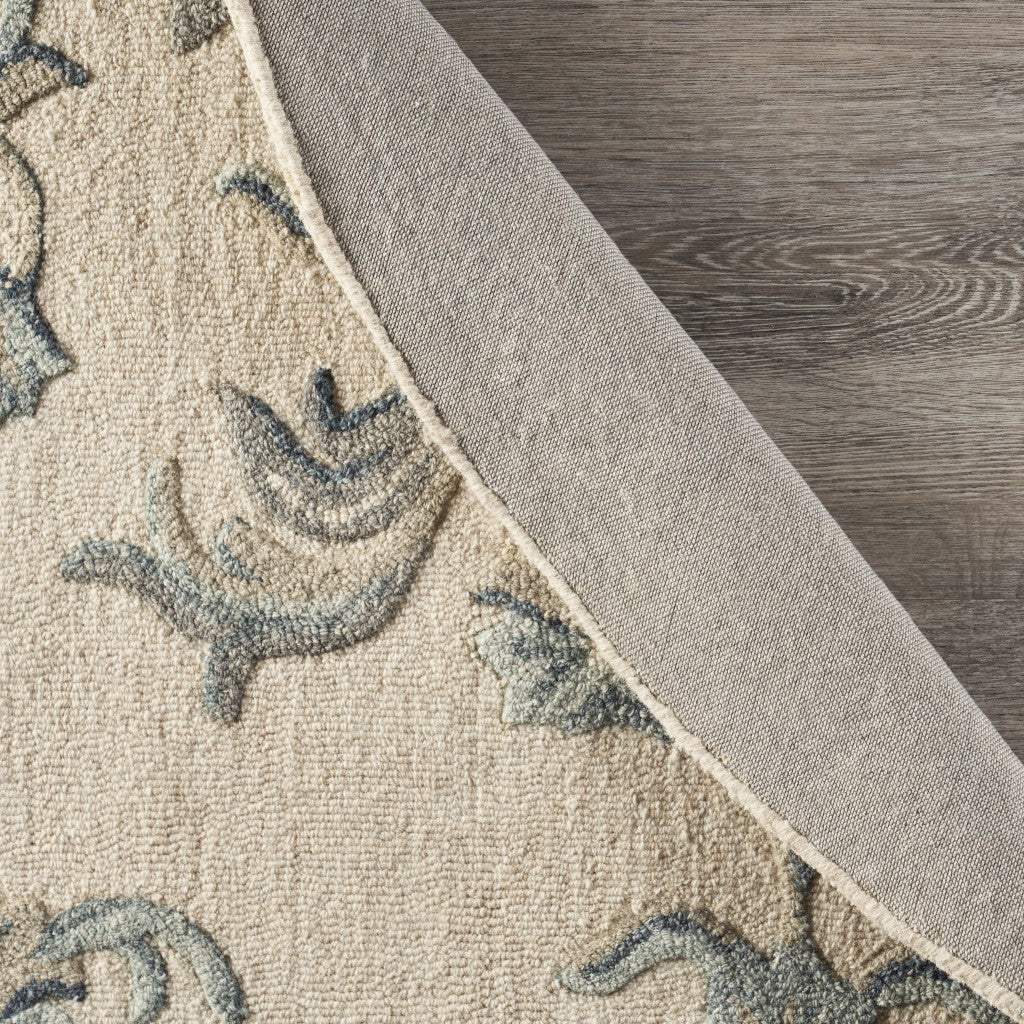 7' Light Blue Round Wool Hand Tufted Area Rug - Homeroots - Flyclothing LLC