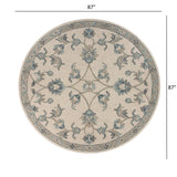 7' Light Blue Round Wool Hand Tufted Area Rug - Homeroots
