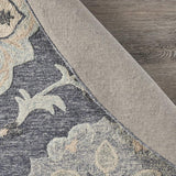 5' Blue And Gray Round Wool Hand Tufted Area Rug - Homeroots - Flyclothing LLC
