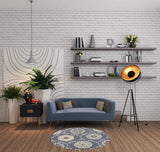 5' Blue And Gray Round Wool Hand Tufted Area Rug - Homeroots - Flyclothing LLC