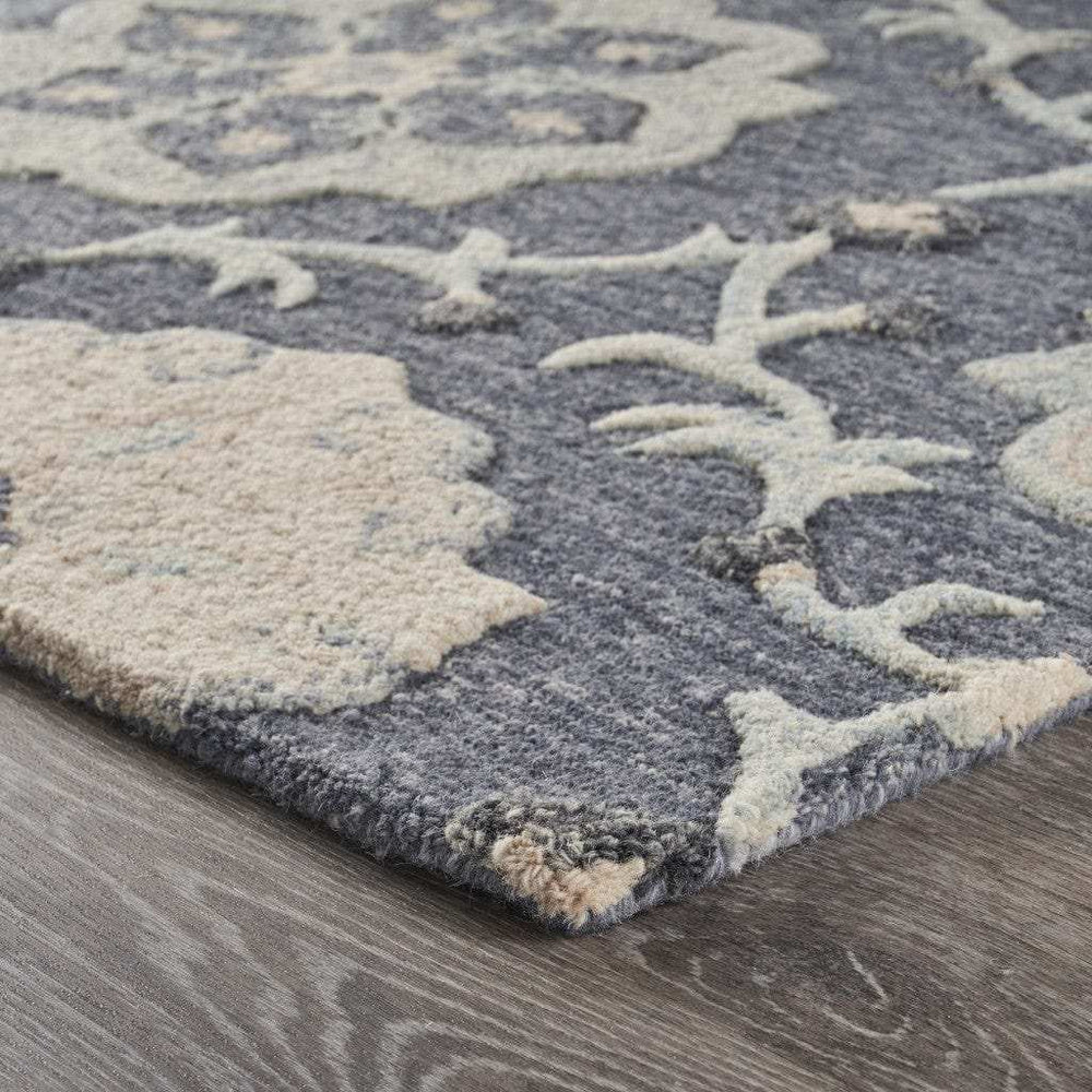 5' X 7' Blue And Gray Wool Hand Tufted Area Rug - Homeroots - Flyclothing LLC
