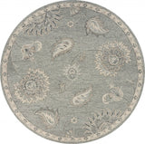 5' Gray Round Wool Hand Tufted Area Rug - Homeroots