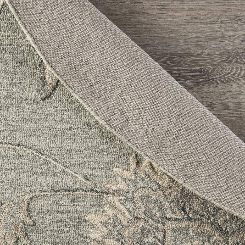 5' Gray Round Wool Hand Tufted Area Rug - Homeroots - Flyclothing LLC