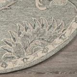 5' Gray Round Wool Hand Tufted Area Rug - Homeroots - Flyclothing LLC