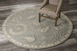 5' Gray Round Wool Hand Tufted Area Rug - Homeroots - Flyclothing LLC