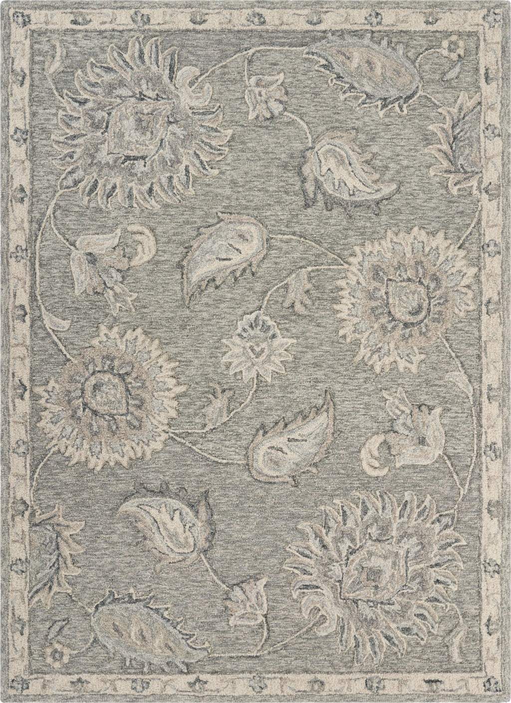 7' X 9' Gray Wool Hand Tufted Area Rug - Homeroots - Flyclothing LLC