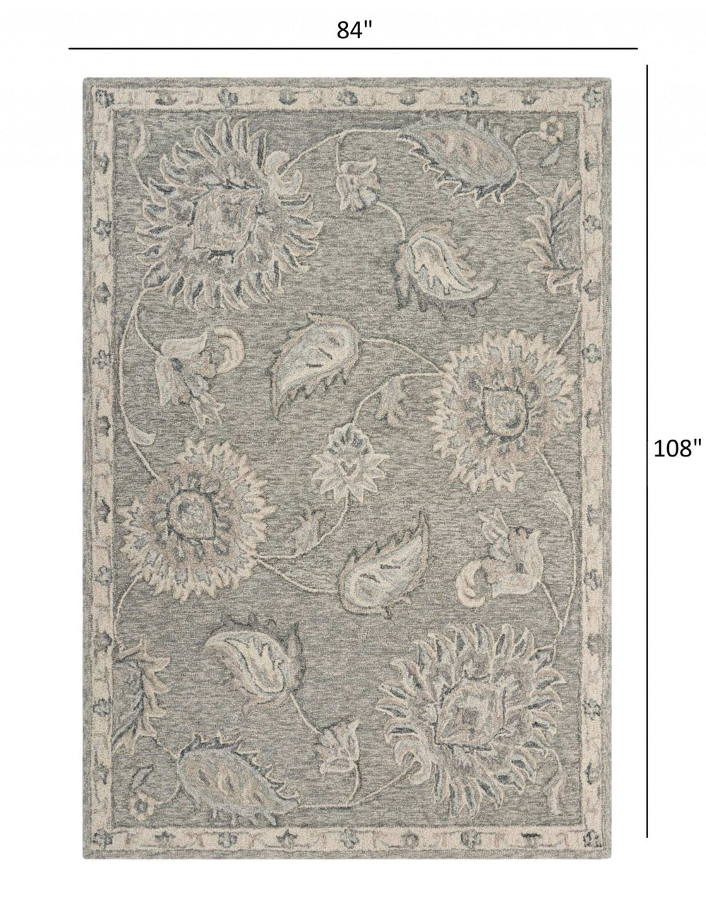 7' X 9' Gray Wool Hand Tufted Area Rug - Homeroots - Flyclothing LLC