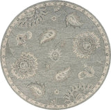 7' Gray Round Wool Hand Tufted Area Rug - Homeroots