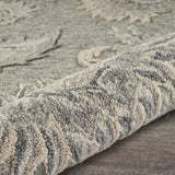 7' Gray Round Wool Hand Tufted Area Rug - Homeroots