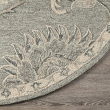 7' Gray Round Wool Hand Tufted Area Rug - Homeroots - Flyclothing LLC