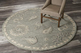 7' Gray Round Wool Hand Tufted Area Rug - Homeroots - Flyclothing LLC