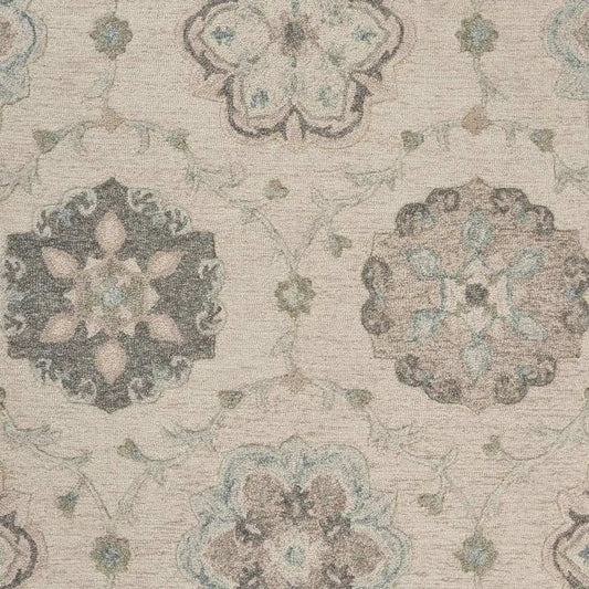 5' Blue And Ivory Round Wool Hand Tufted Area Rug - Homeroots - Flyclothing LLC