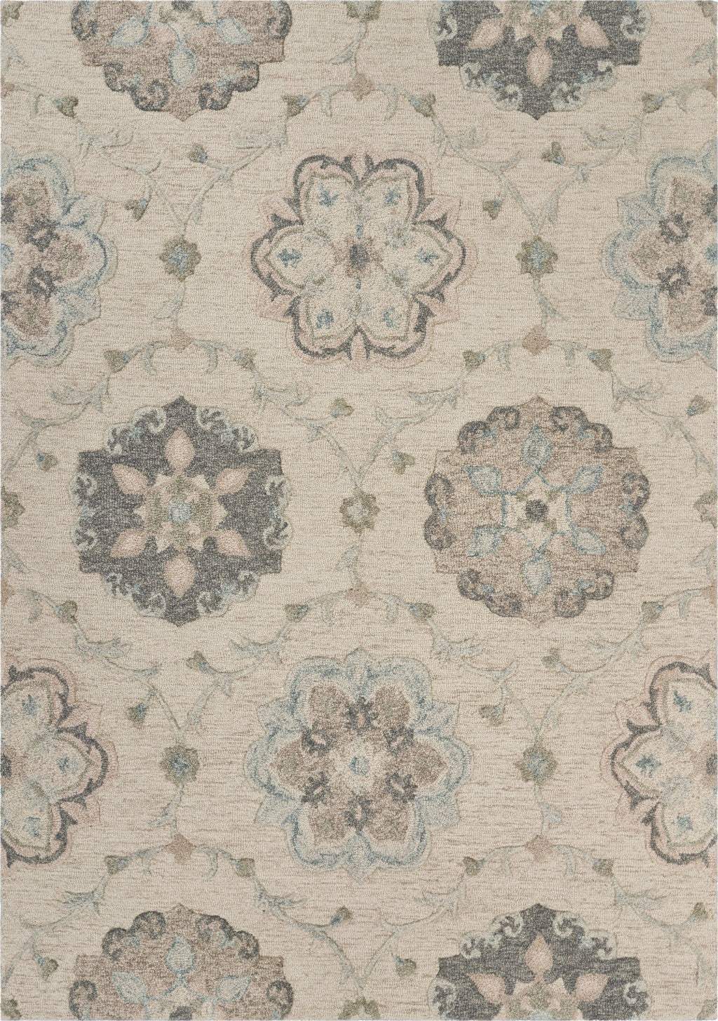 7' X 9' Blue And Ivory Wool Hand Tufted Area Rug - Homeroots - Flyclothing LLC