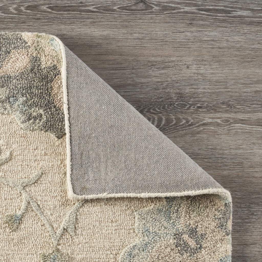 7' X 9' Blue And Ivory Wool Hand Tufted Area Rug - Homeroots - Flyclothing LLC