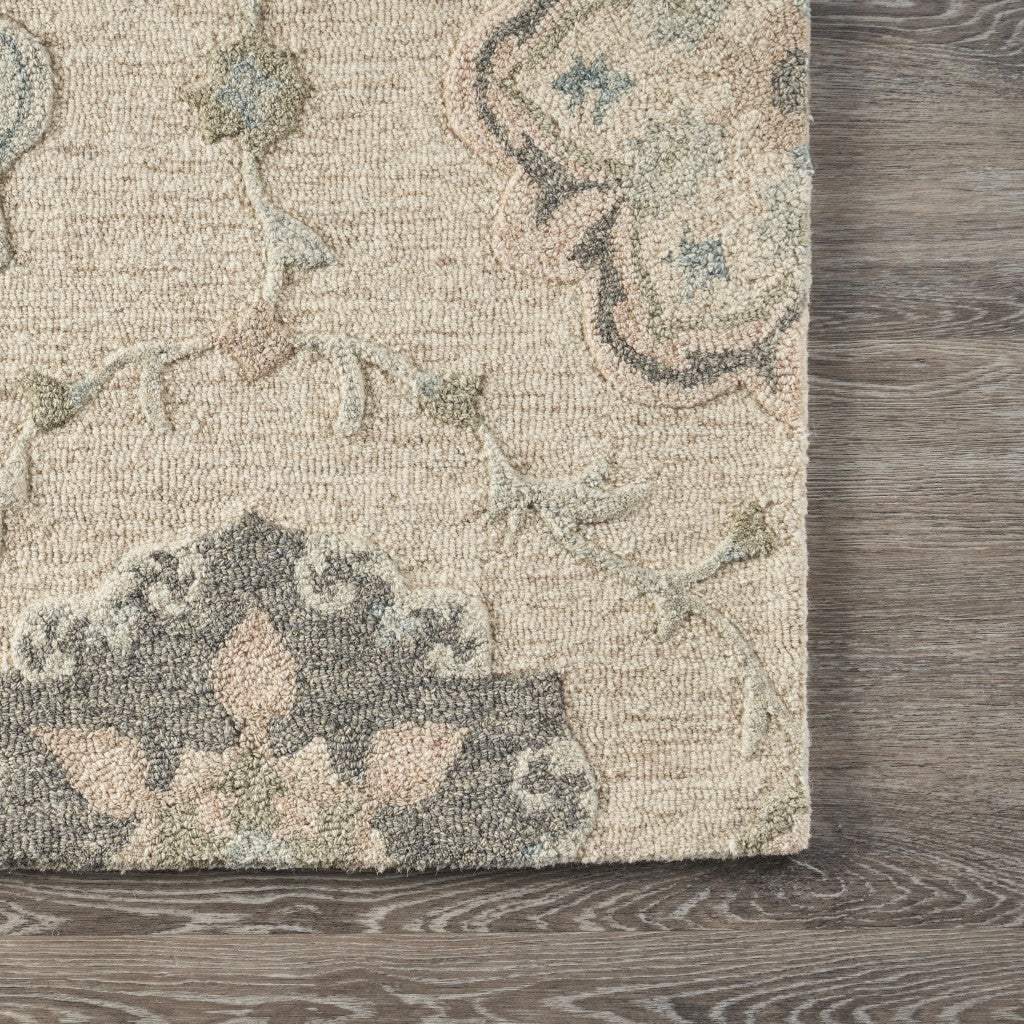 7' X 9' Blue And Ivory Wool Hand Tufted Area Rug - Homeroots - Flyclothing LLC