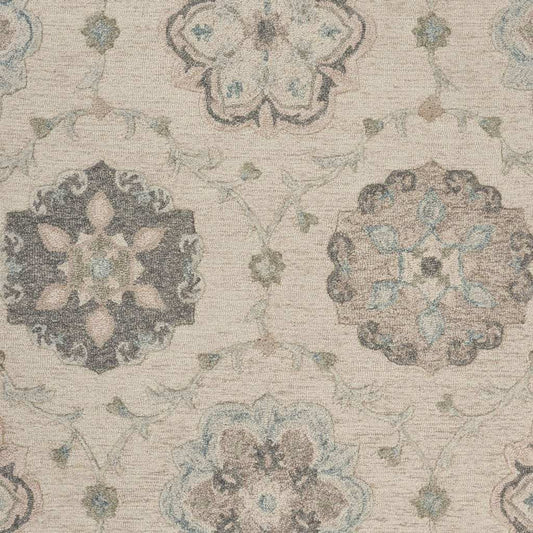 7' Blue And Ivory Round Wool Hand Tufted Area Rug - Homeroots - Flyclothing LLC