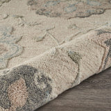 7' Blue And Ivory Round Wool Hand Tufted Area Rug - Homeroots
