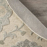 7' Blue And Ivory Round Wool Hand Tufted Area Rug - Homeroots - Flyclothing LLC