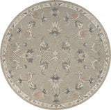 5' Gray Round Wool Hand Tufted Area Rug - Homeroots - Flyclothing LLC