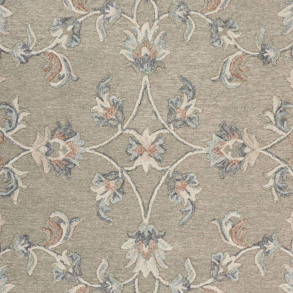 5' Gray Round Wool Hand Tufted Area Rug - Homeroots - Flyclothing LLC
