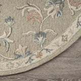 5' Gray Round Wool Hand Tufted Area Rug - Homeroots - Flyclothing LLC