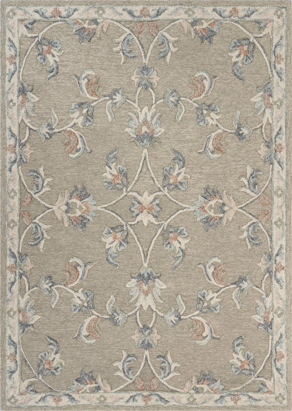 5' X 7' Gray Wool Hand Tufted Area Rug