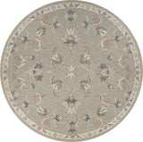 7' Gray Round Wool Hand Tufted Area Rug - Homeroots