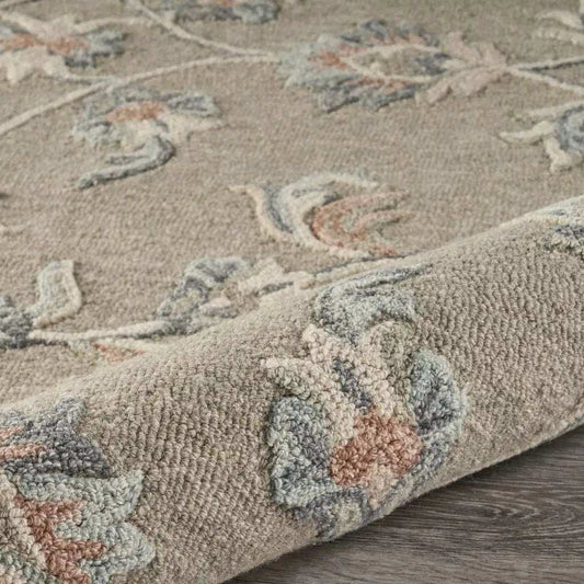 7' Gray Round Wool Hand Tufted Area Rug - Homeroots - Flyclothing LLC