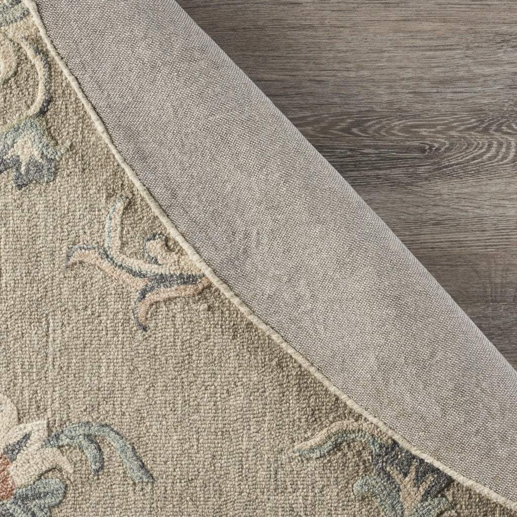 7' Gray Round Wool Hand Tufted Area Rug - Homeroots - Flyclothing LLC