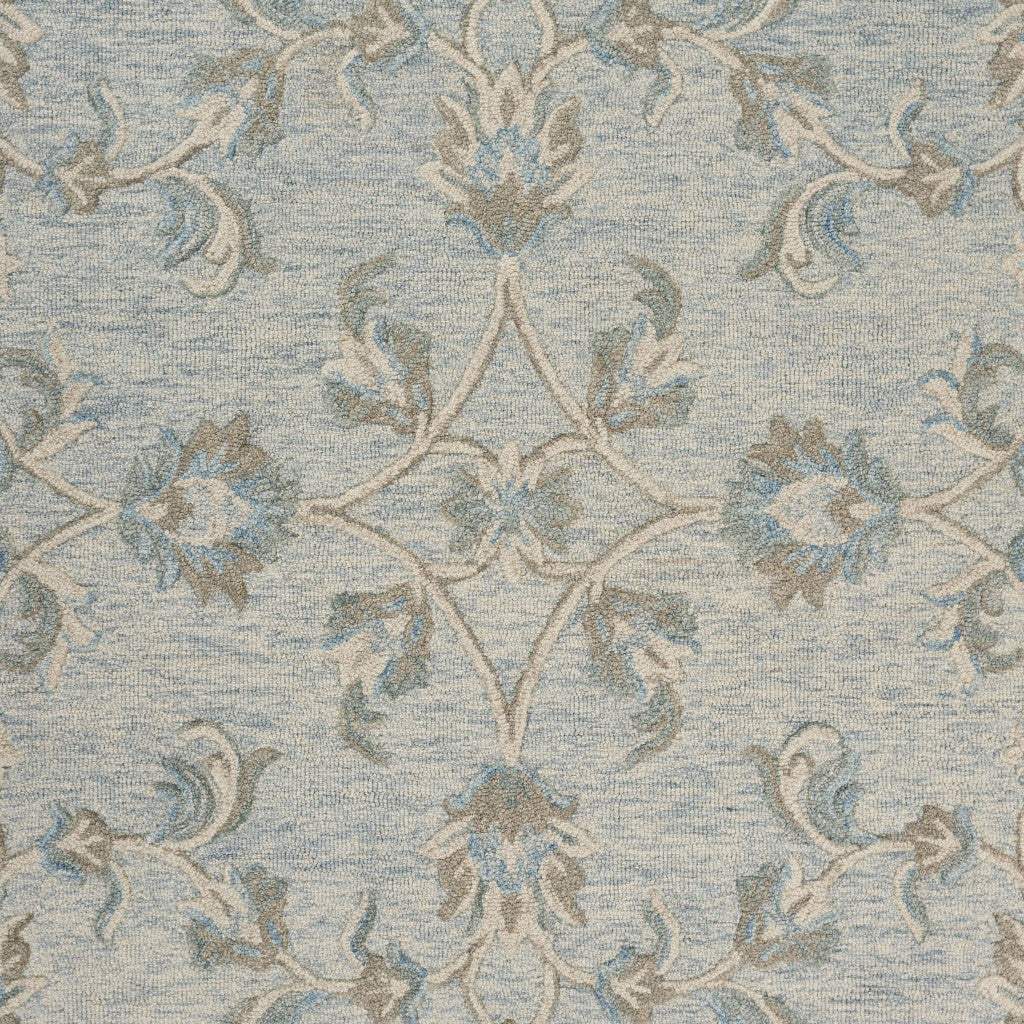 5' Blue And Ivory Round Wool Hand Tufted Area Rug - Homeroots - Flyclothing LLC