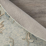 5' Blue And Ivory Round Wool Hand Tufted Area Rug - Homeroots - Flyclothing LLC