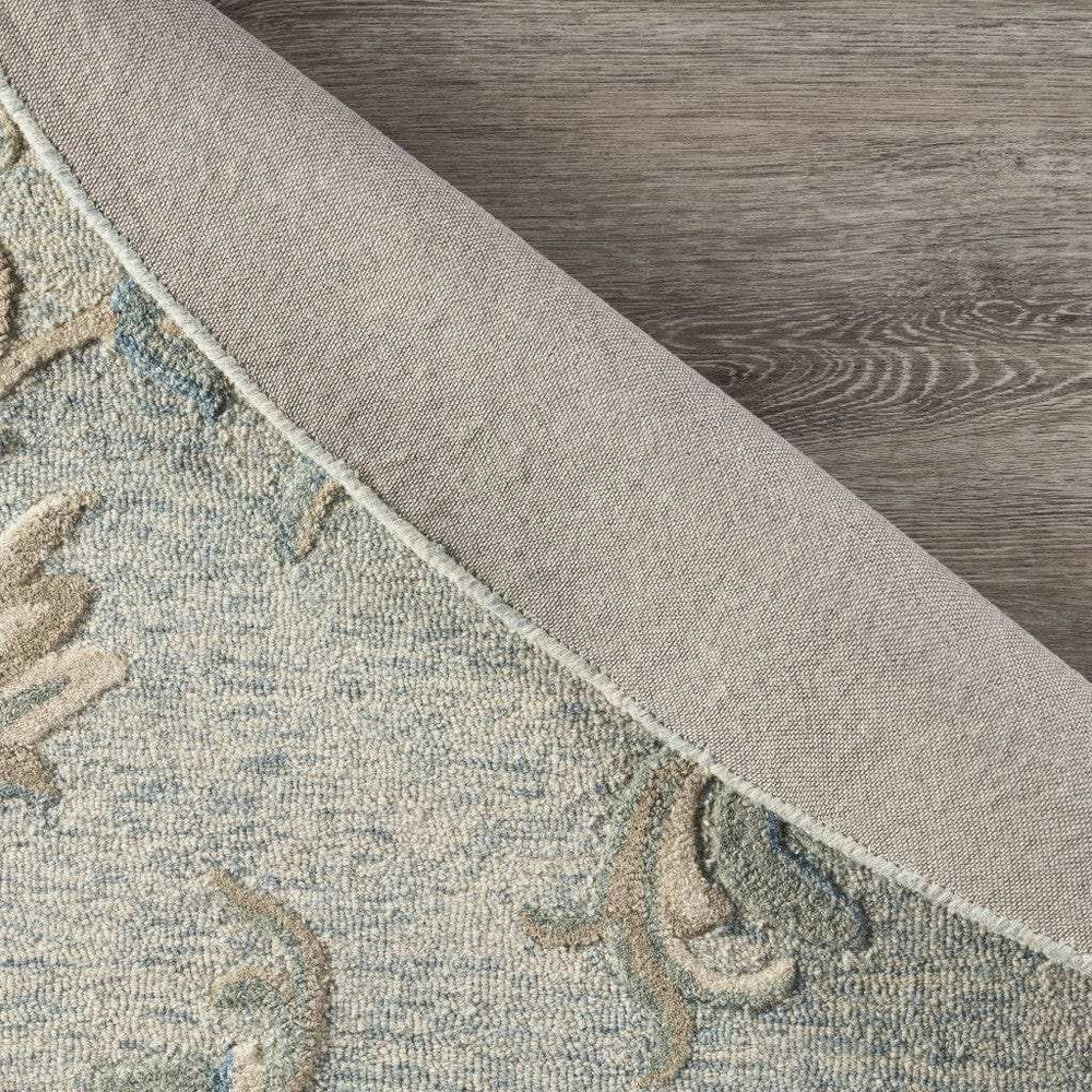 5' Blue And Ivory Round Wool Hand Tufted Area Rug - Homeroots - Flyclothing LLC