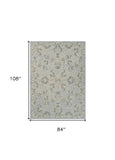 7' X 9' Blue And Ivory Wool Hand Tufted Area Rug - Homeroots