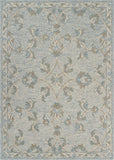 7' X 9' Blue And Ivory Wool Hand Tufted Area Rug - Homeroots