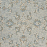 7' Blue And Ivory Round Wool Hand Tufted Area Rug - Homeroots